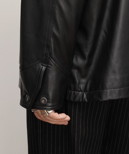 schott（ショット）の「Schott/ショット/LAMB LEATHER COVERALL JACKET/ラムレザー カバーオール ジャケット（ライダースジャケット・メンズ・ブラック・2XL/XL/L/M/S）」の9枚目の写真