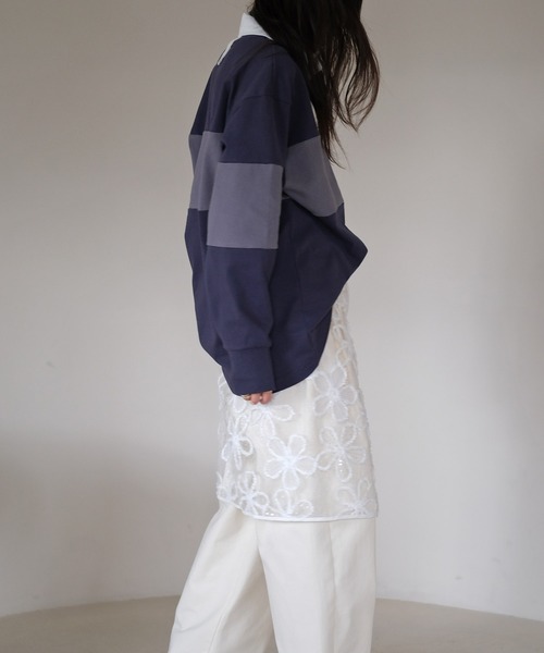 AKTE（アクテ）の「コットンラガーシャツ（Tシャツ/カットソー・レディース・ピンク/ネイビー・FREE）」の6枚目の写真