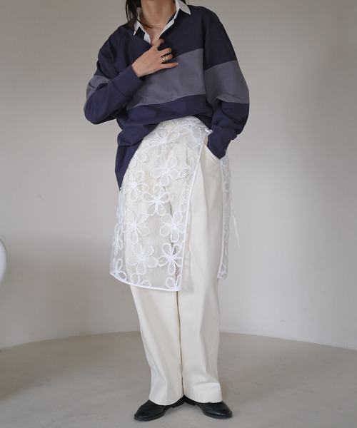 AKTE（アクテ）の「コットンラガーシャツ（Tシャツ/カットソー・レディース・ピンク/ネイビー・FREE）」の7枚目の写真