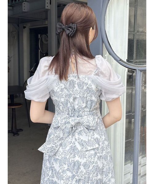 dazzlin（ダズリン）の「シアーベールジャガードワンピース（ドレス・レディース・オフホワイト/ブラック/グレー・SMALL/MEDIUM）」の20枚目の写真