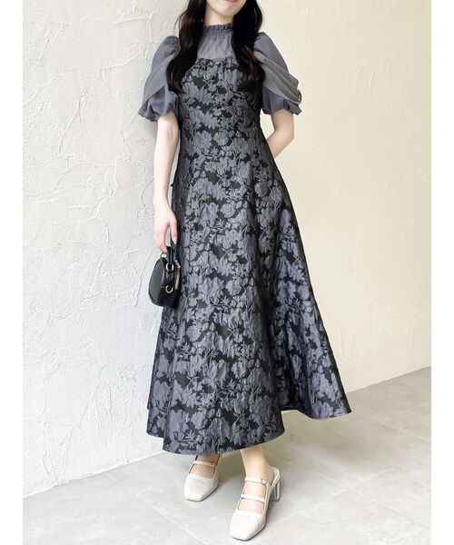 【dazzlin】シアーベールジャガードワンピース シアーベールジャガードワンピース（ドレス）｜dazzlin