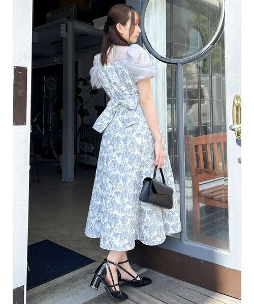 dazzlin（ダズリン）の「シアーベールジャガードワンピース（ドレス・レディース・オフホワイト/ブラック/グレー・SMALL/MEDIUM）」の22枚目の写真