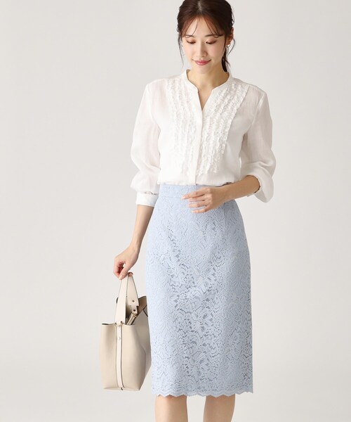 COUP DE CHANCE（クードシャンス）の「◆【ラミー100％／洗える】夏におすすめ！華やかフリルデザインブラウス（シャツ/ブラウス・レディース・ホワイト/ピンク系/ブラック/ブルーグリーン/ナチュラル・34/36/38/40）」の15枚目の写真