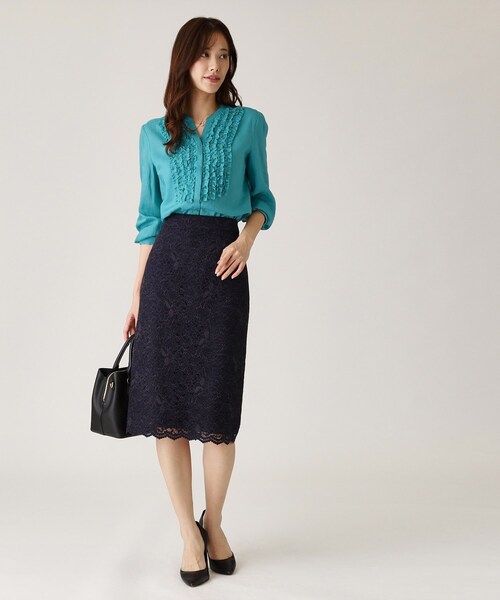 COUP DE CHANCE（クードシャンス）の「◆【ラミー100％／洗える】夏におすすめ！華やかフリルデザインブラウス（シャツ/ブラウス・レディース・ホワイト/ピンク系/ブラック/ブルーグリーン/ナチュラル・34/36/38/40）」の6枚目の写真