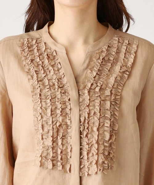 COUP DE CHANCE（クードシャンス）の「◆【ラミー100％／洗える】夏におすすめ！華やかフリルデザインブラウス（シャツ/ブラウス・レディース・ホワイト/ピンク系/ブラック/ブルーグリーン/ナチュラル・34/36/38/40）」の11枚目の写真