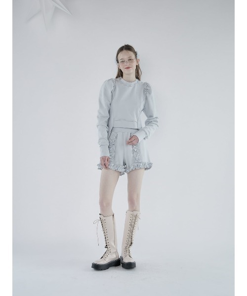 lilLilly（リルリリー）の「レースアップスウェットトップス【セットアップ対応】（スウェット・レディース・ホワイト/グレー/ブルー・FREE）」の22枚目の写真