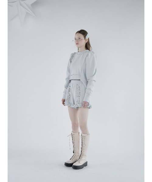 lilLilly（リルリリー）の「レースアップスウェットトップス【セットアップ対応】（スウェット・レディース・ホワイト/グレー/ブルー・FREE）」の21枚目の写真