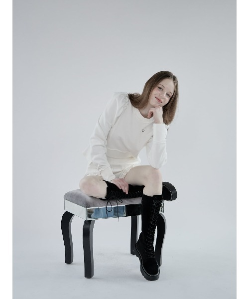 lilLilly（リルリリー）の「レースアップスウェットトップス【セットアップ対応】（スウェット・レディース・ホワイト/グレー/ブルー・FREE）」の18枚目の写真