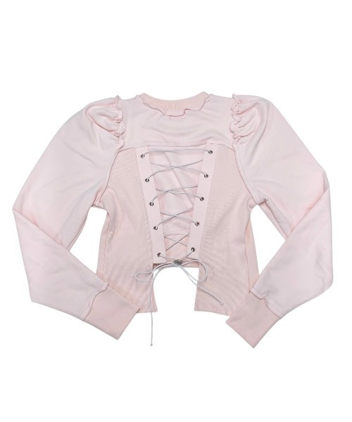 lilLilly（リルリリー）の「レースアップスウェットトップス【セットアップ対応】（スウェット・レディース・ホワイト/グレー/ブルー・FREE）」の7枚目の写真