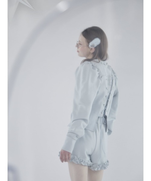 lilLilly（リルリリー）の「レースアップスウェットトップス【セットアップ対応】（スウェット・レディース・ホワイト/グレー/ブルー・FREE）」の12枚目の写真