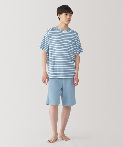 セール】紳士 着るタオル 両面パイル 半袖ルームウェアセット（ルーム