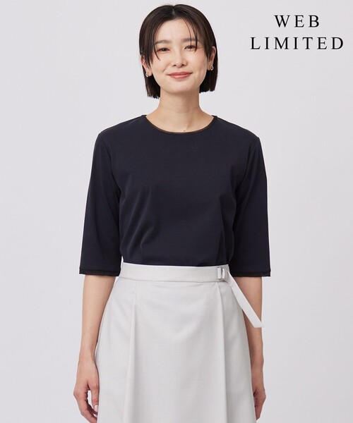 J.PRESS(ジェイプレス)の「【WEB限定カラーあり・洗える】スムースジャージー カットソー(Tシャツ/カットソー・レディース・ホワイト系/ネイビー系/ライトグレー系・T13/T15)」の3枚目の写真
