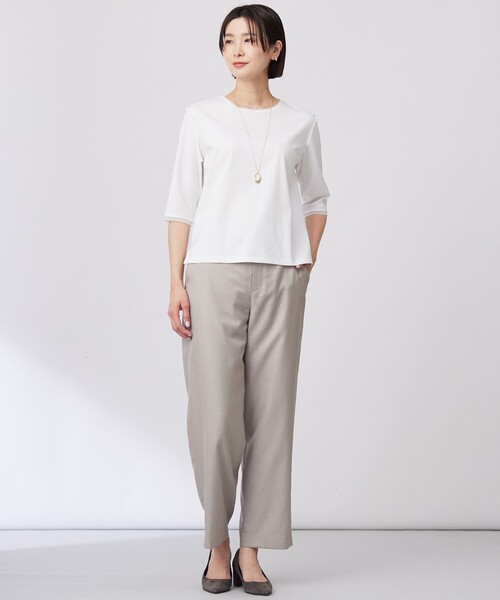 J.PRESS(ジェイプレス)の「【WEB限定カラーあり・洗える】スムースジャージー カットソー(Tシャツ/カットソー・レディース・ホワイト系/ネイビー系/ライトグレー系・T13/T15)」の5枚目の写真