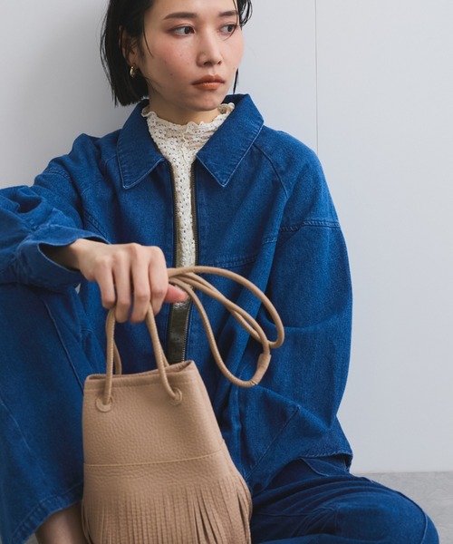 VICKY（ビッキー）の「バックフレアデニムブルゾン≪手洗い可能≫（デニムジャケット・レディース・オフホワイト/ブルー・M）」の7枚目の写真