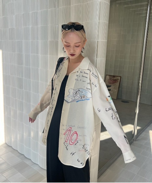 Ameri VINTAGE - アメリヴィンテージ  Gabrielle×AMERI 10TH HISTORY Gabrielle×AMERI 10TH HISTORY OVER SHIRT（シャツ/ブラウス