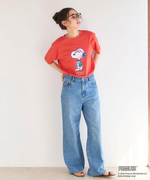 PEANUTS(ピーナッツ)の「【PEANUTS/ピーナッツ】SNOOPY/スヌーピー「JOE PREPPY」プリントTシャツ(Tシャツ/カットソー・レディース・グリーン/ベージュ/ネイビー/杢グレー/オレンジ・M/L/LL/3L)」の15枚目の写真