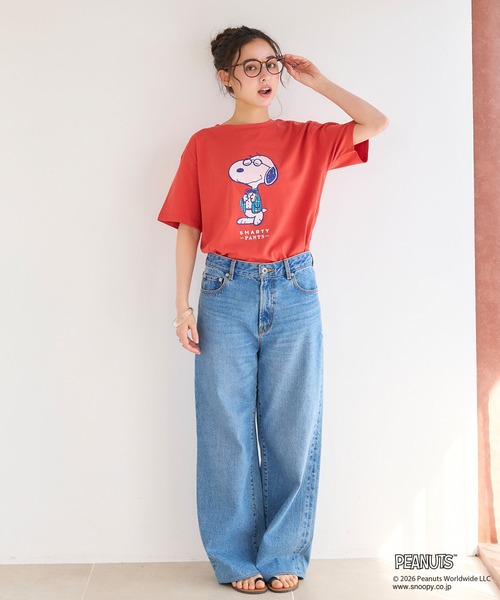 PEANUTS(ピーナッツ)の「【PEANUTS/ピーナッツ】SNOOPY/スヌーピー「JOE PREPPY」プリントTシャツ(Tシャツ/カットソー・レディース・グリーン/ベージュ/ネイビー/杢グレー/オレンジ・M/L/LL/3L)」の16枚目の写真