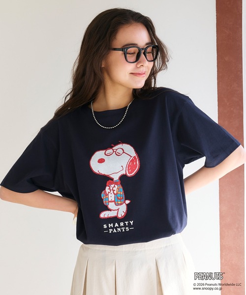 PEANUTS(ピーナッツ)の「【PEANUTS/ピーナッツ】SNOOPY/スヌーピー「JOE PREPPY」プリントTシャツ(Tシャツ/カットソー・レディース・グリーン/ベージュ/ネイビー/杢グレー/オレンジ・M/L/LL/3L)」の22枚目の写真