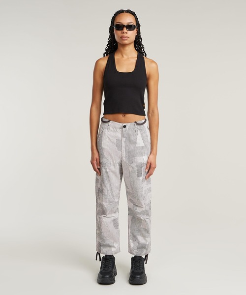 G-STAR(ジースター)の「BACK SNAP SLIM CROPPED TOP/クロップドバックスナップスリムタンクトップ(タンクトップ・レディース・ホワイト/ダークブラック・MEDIUM/SMALL/X-SMALL)」の8枚目の写真