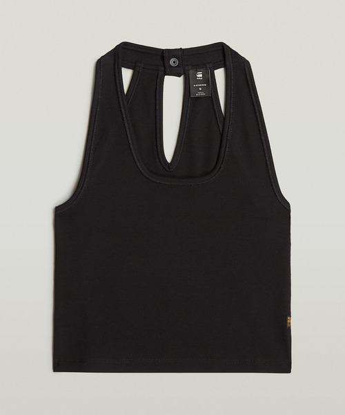 G-STAR(ジースター)の「BACK SNAP SLIM CROPPED TOP/クロップドバックスナップスリムタンクトップ(タンクトップ・レディース・ホワイト/ダークブラック・MEDIUM/SMALL/X-SMALL)」の4枚目の写真