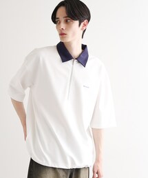 ◆配色ハーフジップポロ