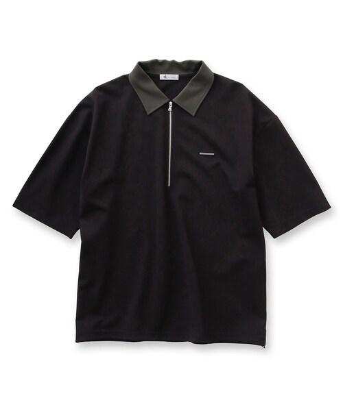 tk.TAKEO KIKUCHI（ティーケータケオキクチ）の「◆配色ハーフジップポロ（ポロシャツ・メンズ・グリーン/ブラック/ホワイト・03/02/01）」の4枚目の写真