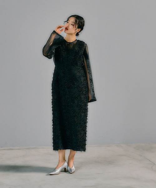 LEPSIM（レプシィム）の「【結婚式／オケージョン】ジャガードインナー付きワンピース　321913（ドレス・レディース・ブラック/ブルー・FREE）」の13枚目の写真