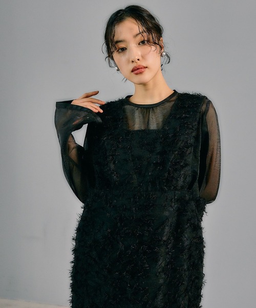 LEPSIM（レプシィム）の「【結婚式／オケージョン】ジャガードインナー付きワンピース　321913（ドレス・レディース・ブラック/ブルー・FREE）」の17枚目の写真