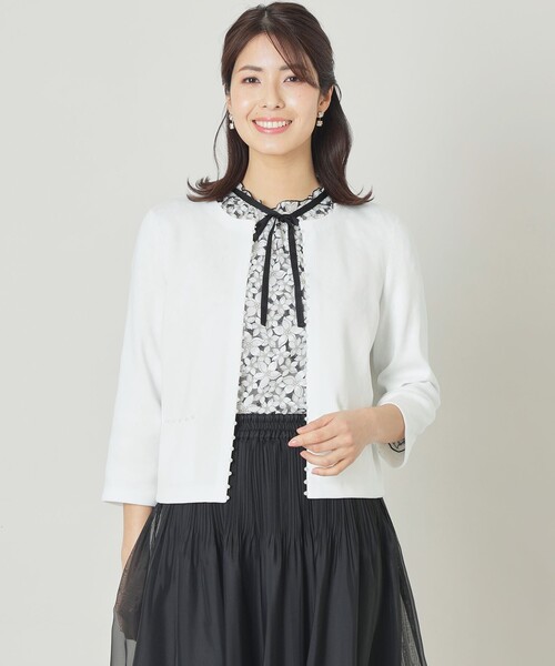 TO BE CHIC(トゥー ビー シック)の「パールニット カーディガン(カーディガン/ボレロ・レディース・ブラック/オフホワイト/オレンジ・42/40)」の2枚目の写真