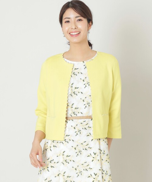 TO BE CHIC(トゥー ビー シック)の「パールニット カーディガン(カーディガン/ボレロ・レディース・ブラック/オフホワイト/オレンジ・42/40)」の3枚目の写真