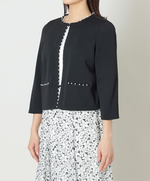 TO BE CHIC(トゥー ビー シック)の「パールニット カーディガン(カーディガン/ボレロ・レディース・ブラック/オフホワイト/オレンジ・42/40)」の8枚目の写真
