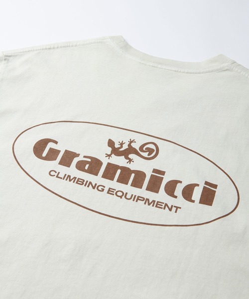 Gramicci（グラミチ）の「CLIMBING EQUIPMENT TEE｜クライミングイクイプメントTシャツ（Tシャツ/カットソー・メンズ・オリーブ系/ブラウン/ナチュラル・S/XL/XXL/M/L）」の12枚目の写真
