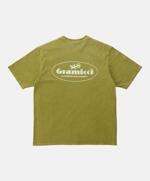 Gramicci（グラミチ）の「CLIMBING EQUIPMENT TEE｜クライミングイクイプメントTシャツ（Tシャツ/カットソー・メンズ・オリーブ系/ブラウン/ナチュラル・S/XL/XXL/M/L）」の5枚目の写真