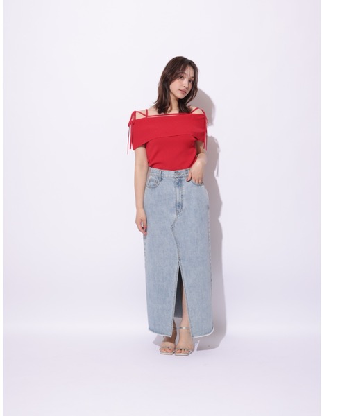 rirandture オフショル　トップス　M Rirandture（リランドチュール）の「クロスオフショルニット