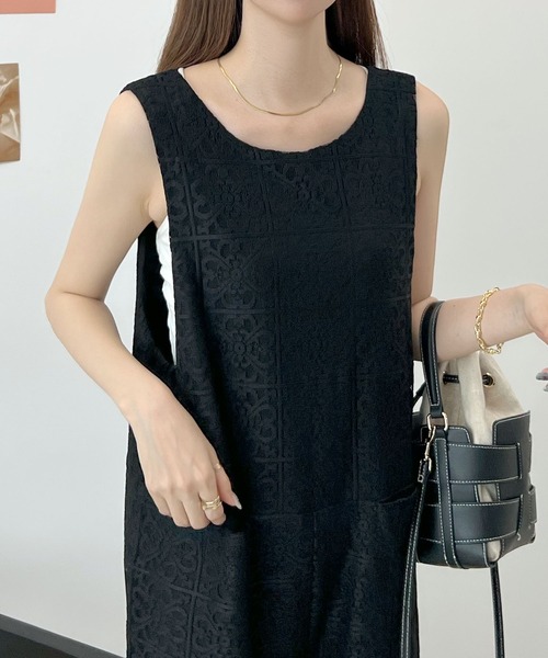 Futier land（フューティアランド）の「ブロックレースサロペット / 2way（サロペット/オーバーオール・レディース・アイボリー/ブラック・FREE）」の5枚目の写真