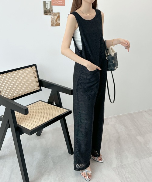 Futier land（フューティアランド）の「ブロックレースサロペット / 2way（サロペット/オーバーオール・レディース・アイボリー/ブラック・FREE）」の6枚目の写真