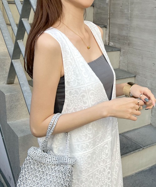 Futier land（フューティアランド）の「ブロックレースサロペット / 2way（サロペット/オーバーオール・レディース・アイボリー/ブラック・FREE）」の12枚目の写真