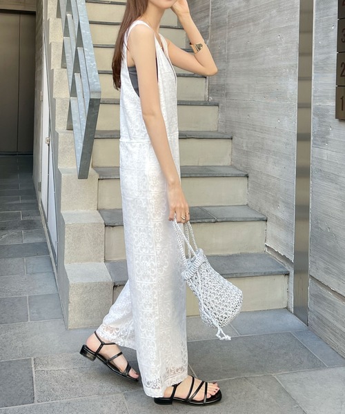 Futier land（フューティアランド）の「ブロックレースサロペット / 2way（サロペット/オーバーオール・レディース・アイボリー/ブラック・FREE）」の14枚目の写真