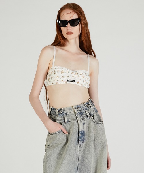 PRANK PROJECT（プランクプロジェクト）の「パターンメッシュレースブラ / Pattern Mesh Lace Bra（ブラジャー・レディース・ホワイト/チャコールグレー・M/S）」の2枚目の写真