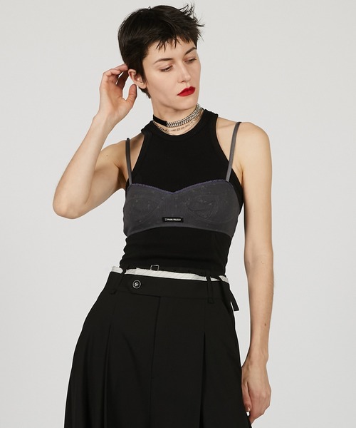 PRANK PROJECT（プランクプロジェクト）の「パターンメッシュレースブラ / Pattern Mesh Lace Bra（ブラジャー・レディース・ホワイト/チャコールグレー・M/S）」の13枚目の写真