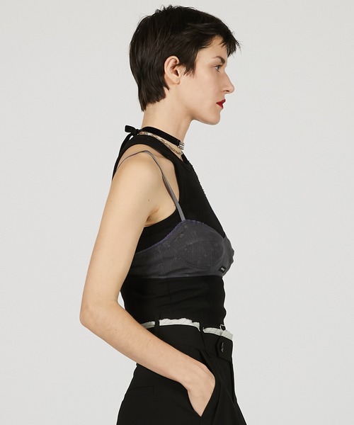 PRANK PROJECT（プランクプロジェクト）の「パターンメッシュレースブラ / Pattern Mesh Lace Bra（ブラジャー・レディース・ホワイト/チャコールグレー・M/S）」の10枚目の写真