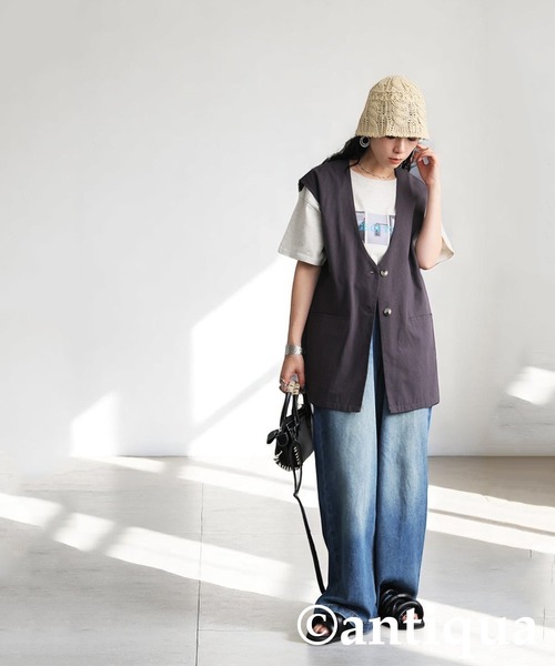 antiqua（アンティカ）の「コットンニットハット（ニットキャップ/ビーニー・レディース・ベージュ/アイボリー・FREE）」の6枚目の写真