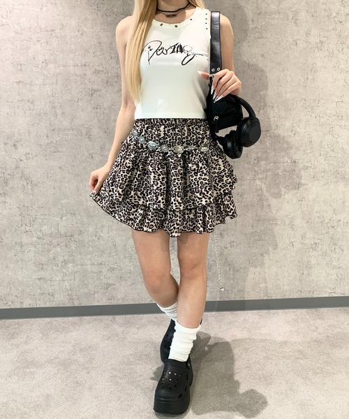 lilful(リルフル)の「ショート丈アイレットプリントタンク(タンクトップ・レディース・ブラック/ホワイト・L/M/S)」の22枚目の写真