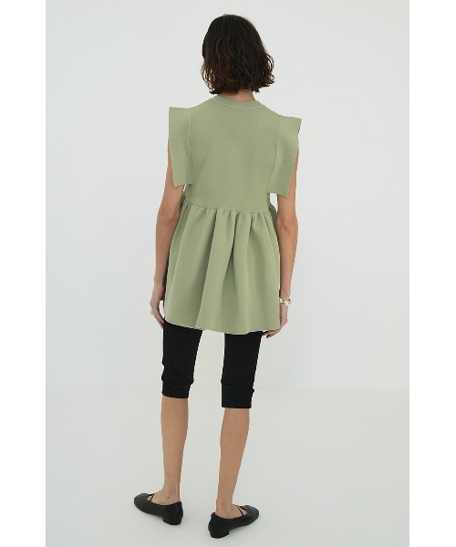 CLANE SQUARE SELEEVE GATHER KNIT TOPS 18106-2132（ニット