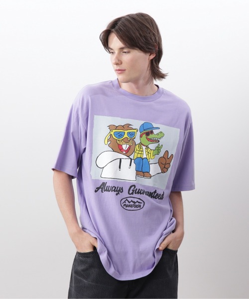 MANASTASH(マナスタッシュ)の「MANASTASH/マナスタッシュ RE:CTN TEE FRIENDS(Tシャツ/カットソー・メンズ・ホワイト/ラベンダー・S/M/L/XL)」の1枚目の写真