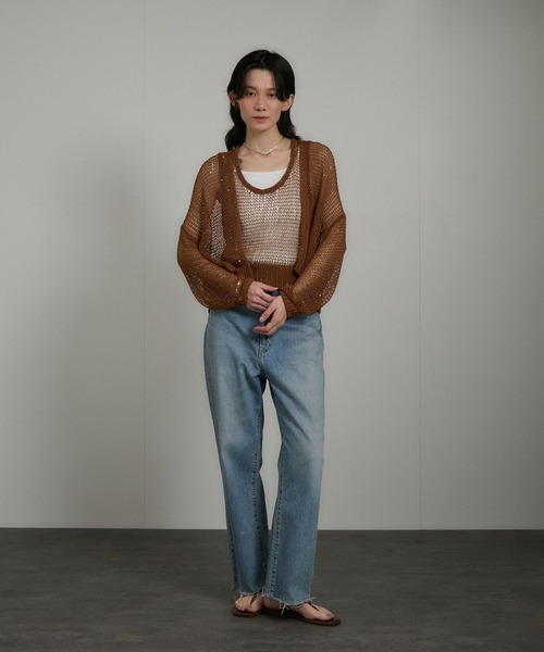 SALON adam et rope'（サロン アダム エ ロペ）の「ギマコットンスパンコールベスト/タンク（ベスト・レディース・チャコールグレー/オフホワイト/ブラウン系その他2・FREE）」の9枚目の写真