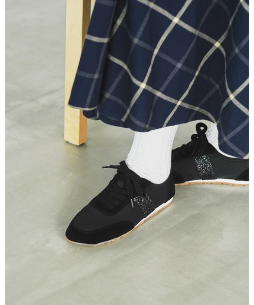 グリッターライン レースアップ スニーカー（スニーカー）｜Emma