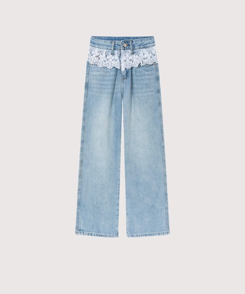 LA POMME petit（ラポミ・プチ）の「Vintage Flower Print Denim