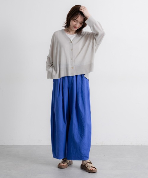 studio CLIP（スタディオクリップ）の「【接触冷感・紫外線カット】14ゲージボックスロングスリーブカーディガン ※画像待ち（カーディガン/ボレロ・レディース・ブルー/ブラック/グリーン/ライトグレー・FREE）」の7枚目の写真