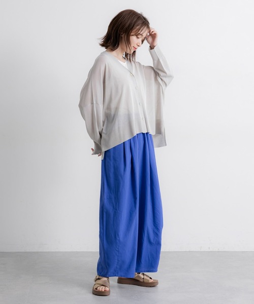 studio CLIP（スタディオクリップ）の「【接触冷感・紫外線カット】14ゲージボックスロングスリーブカーディガン ※画像待ち（カーディガン/ボレロ・レディース・ブルー/ブラック/グリーン/ライトグレー・FREE）」の9枚目の写真